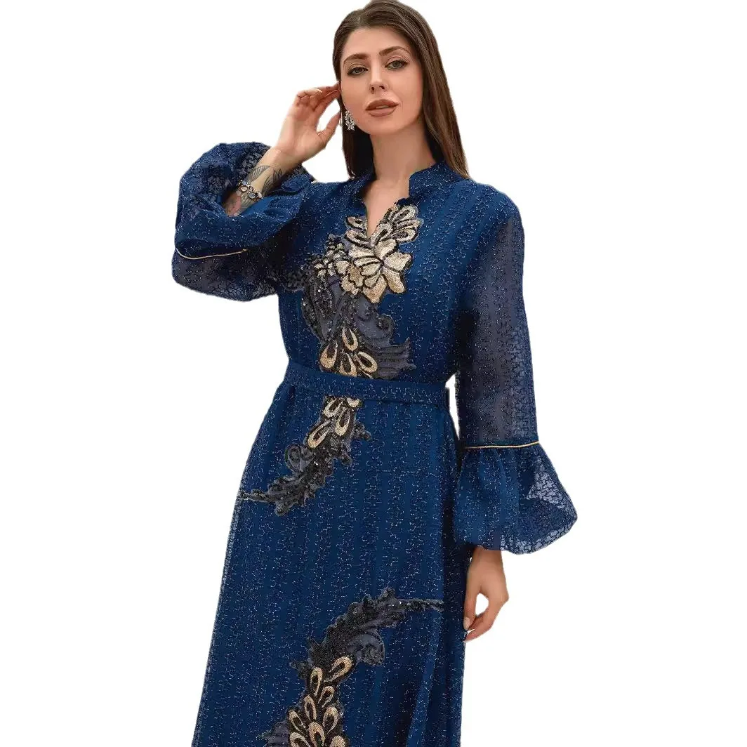 

Middle East Muslim Women's Cross-border 2025 New Dress South East Asia Dubai Robe