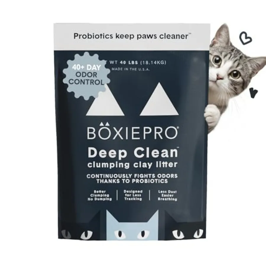 

Наполнитель для кошачьего туалета Boxie Probiotic, 40 фунтов, комкующийся, глиняный, для контроля запаха, без пыли, без отдушек, без наполнителей, с пробиотиками, для 4 кошек