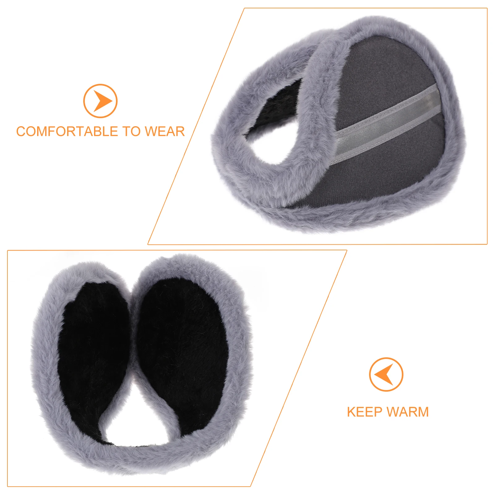 

White Ear Muffs Fluorescent Strip Lightweight Warm Earmuffs Winter Ear Warmer Cover Outdoor Activities Skiing Biking