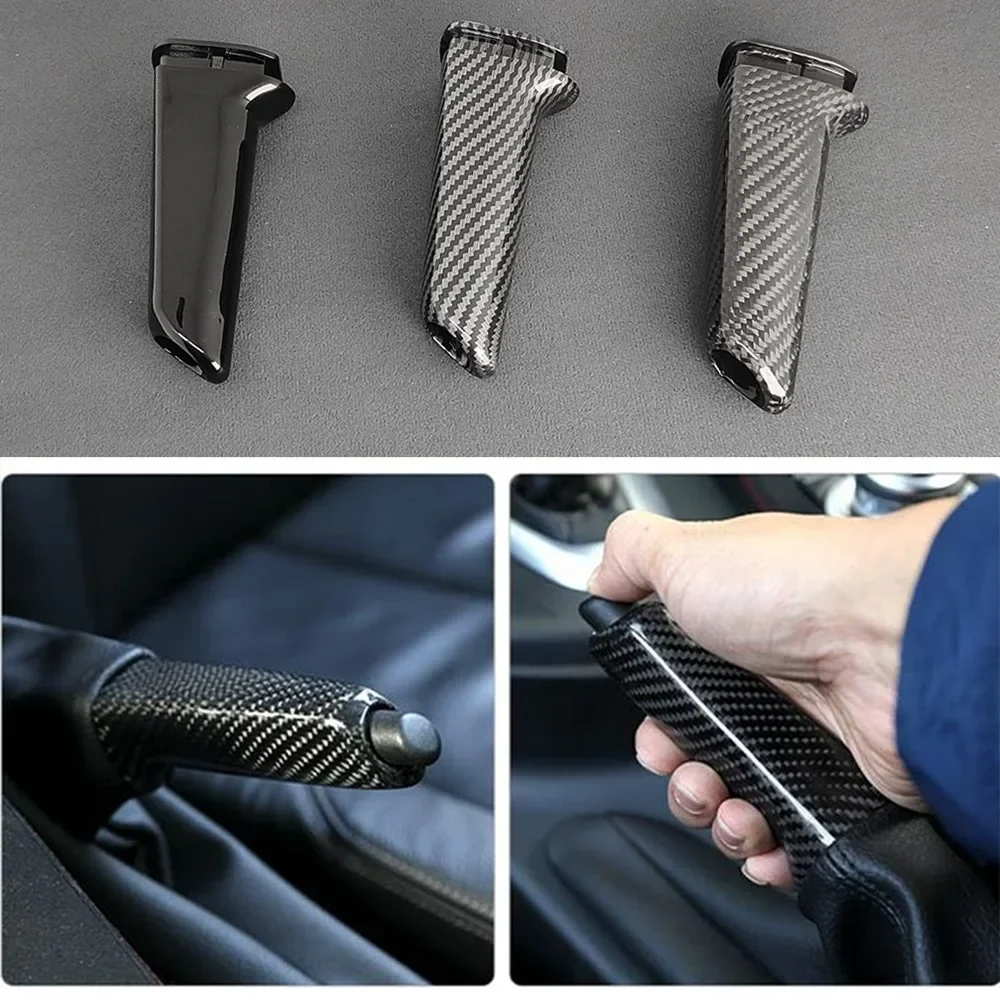 Handbrake Grips Cover For BMW E90 E92 E60 F30 E31 E35 F34 F10 F20 F80 Universal Carbon Fiber pattern ABS Interior  Accessories