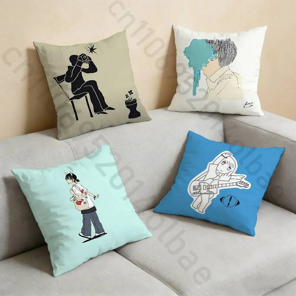 

Y-Yorushika Band Japanese Pillow Case Sofa Living Room Bedroom Headboard Backrest Cushion Square Cushion Nap Time