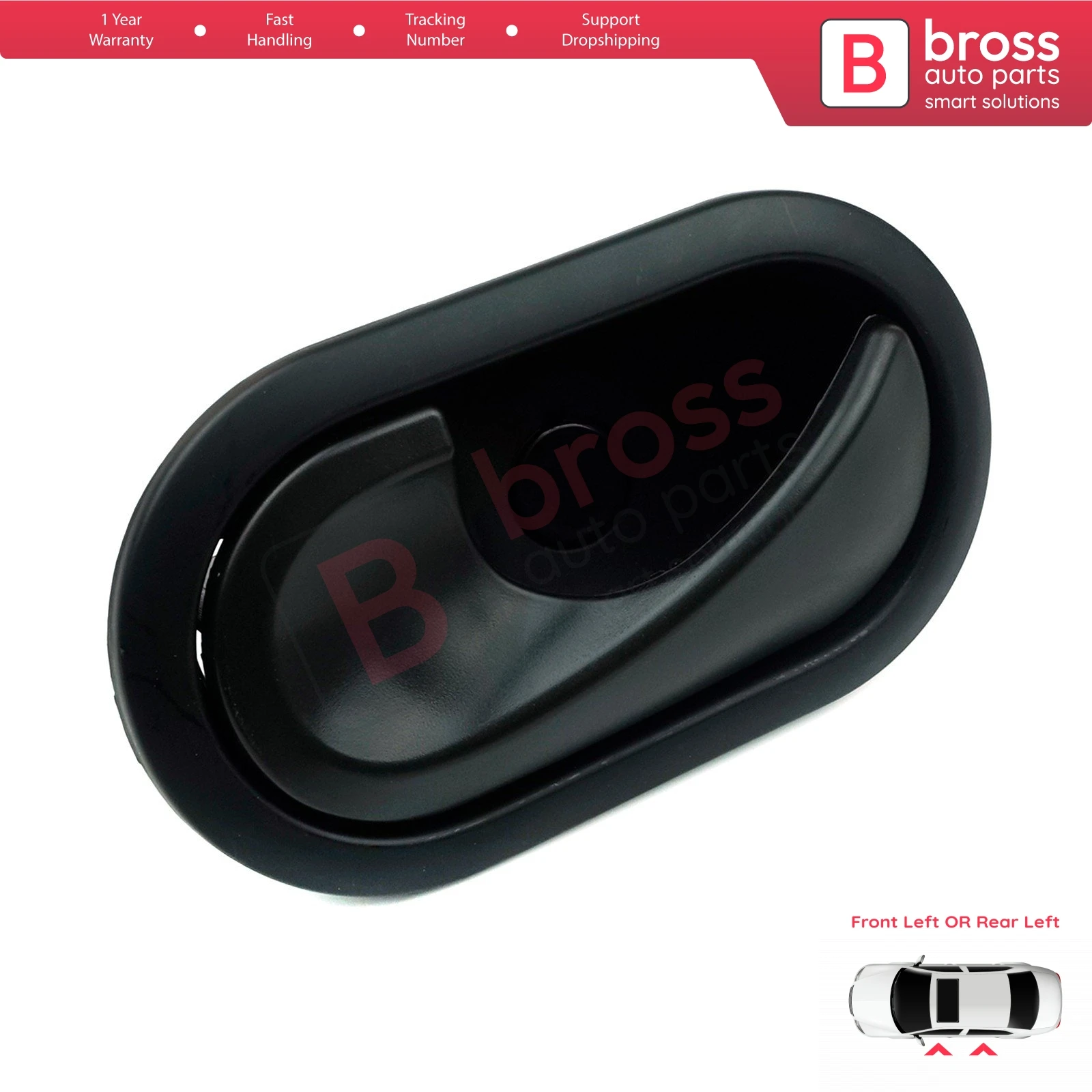 Bross Auto Parts BDP95 Interior Door Handle Front OR Rear Left Door Black 8200028487 5005400006 for Renault Megane 2 2002-2008