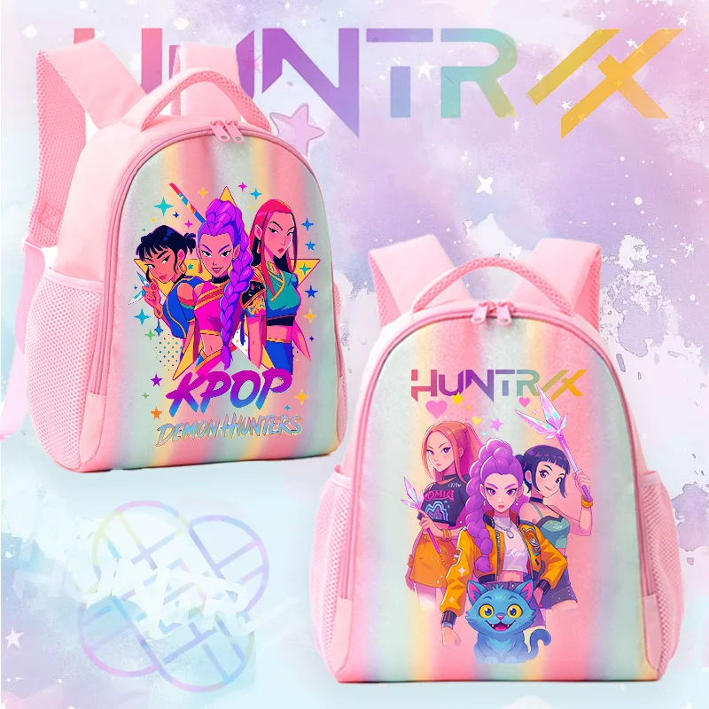 

KPop Demon Hunters Студенческий школьный рюкзак Милый аниме Huntrix Rumi Mira Zoey Rainbow Рюкзак для девочек на день рождения, Рождественский подарок
