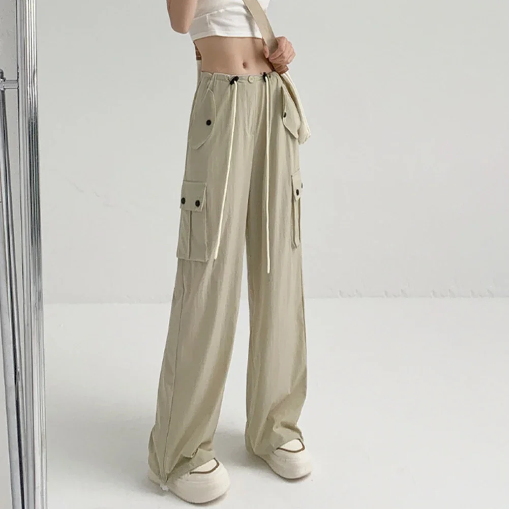 Casual Wear Straight Leg Pants Rose Red Womens Retro Pants Polyester Fabric Slightly Elastic Solid Color Pattern