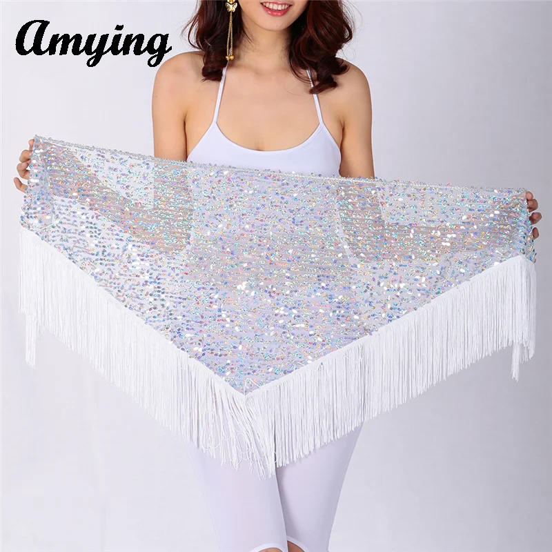 2024 New Women Sequin Tassel Belly Dance Hip Scarf Carnival Party Stage Performance Belt Waist Chain Indain Costume Wrap Skirt