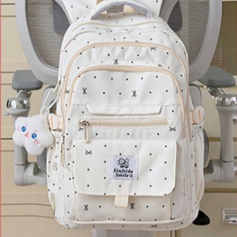 

New Fashion Bow Backpack Dot Print Women Schoolbag Cute High School Girls Backpack Casual Women Travel Backpack Laptop Bag