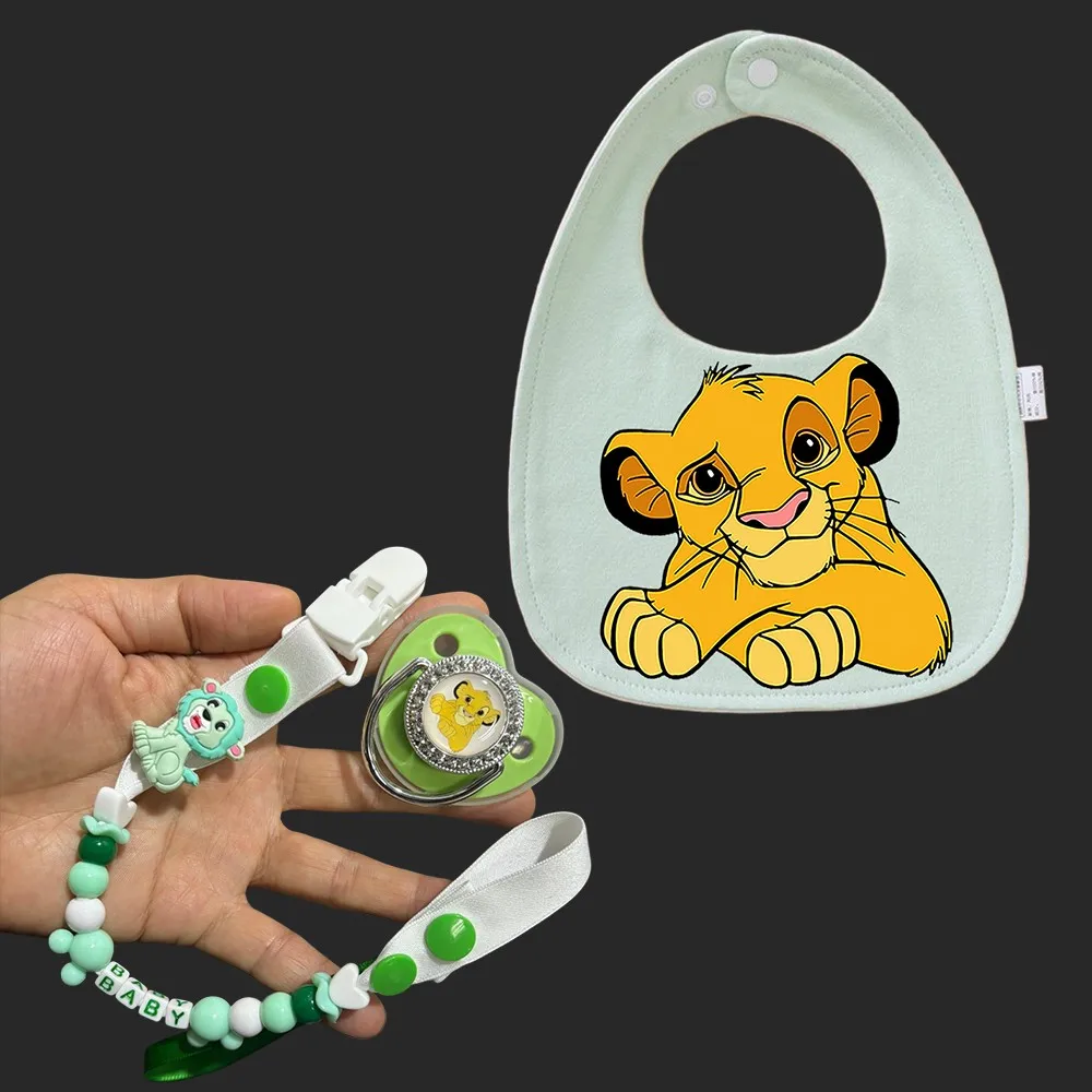 

[3-piece set] Cute baby feeding baby mouth Baby bib Favorite pacifier clip and pacifier Gift for the newborn 0-12M
