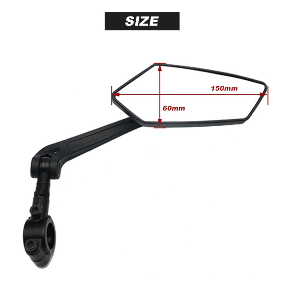 Mountain Bike Rearview Mirror Electric Vehicle Flat Mirrors Reversing Mirror MTB Bike Accessories Ebike Parts 60mmx150mm