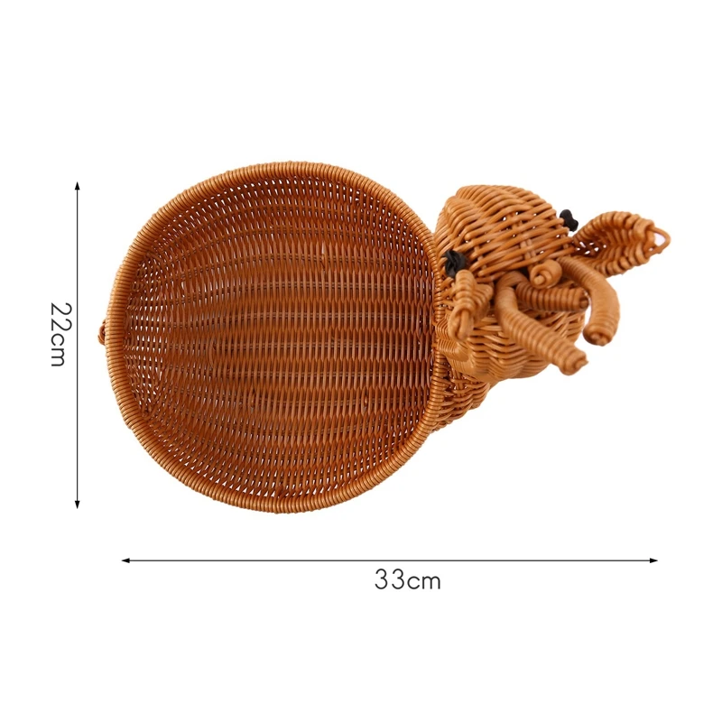 Abwr-keranjang buah anyaman rotan, keranjang roti rusa imitasi mangkuk buah nampan sayuran makanan ringan keranjang bentuk hewan unik Ancien