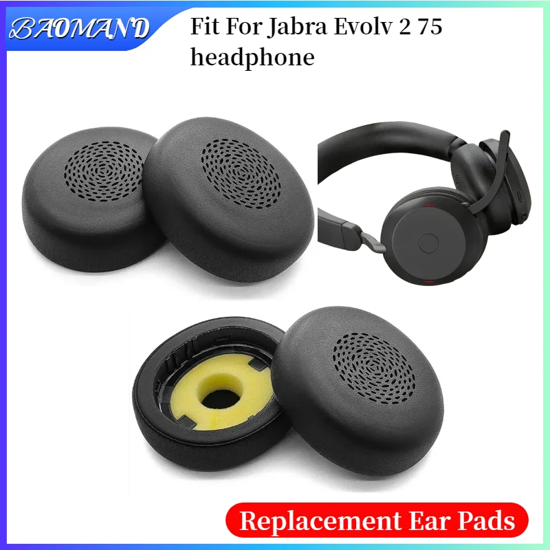 

Ear Pads For Jabra Evolv 2 75 Headphone Replacement Leather Pads High Quality Foam Pads