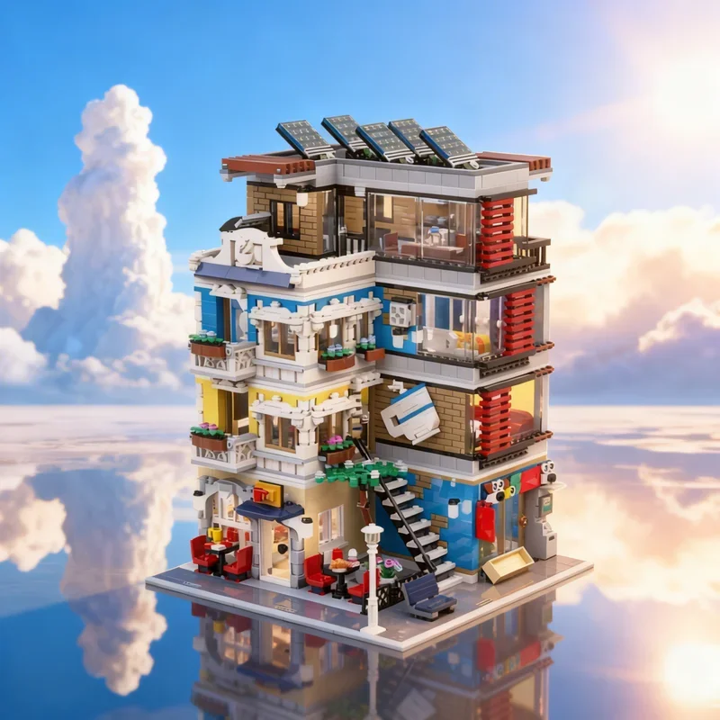 

3446pcs MOC Angular Building Modular Streetscape Model Building Blocks Architecture Toy Christmas Gifts Brick Kids DIY