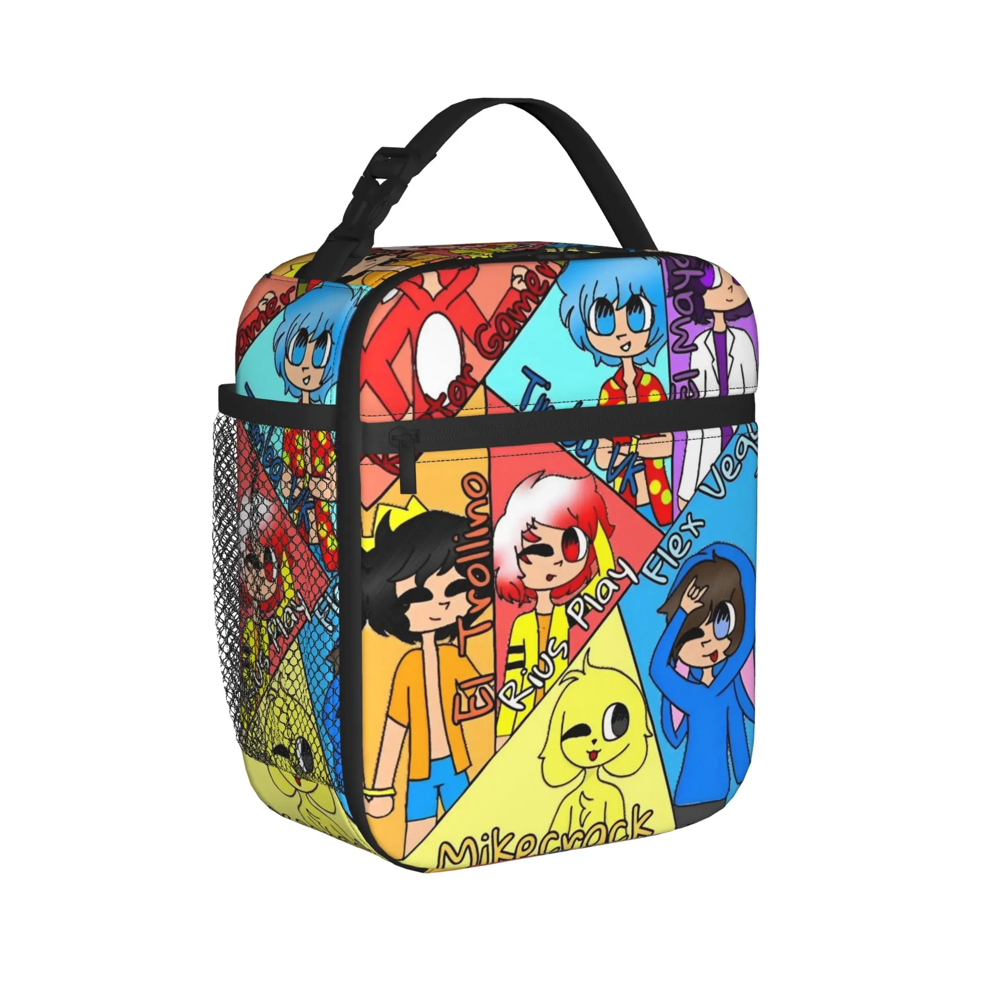 Mikecracks Game Insulated Lunch Bags Leakproof Cartoon Meal Container Cooler Bag Tote Lunch Box College  Travel Food Bag