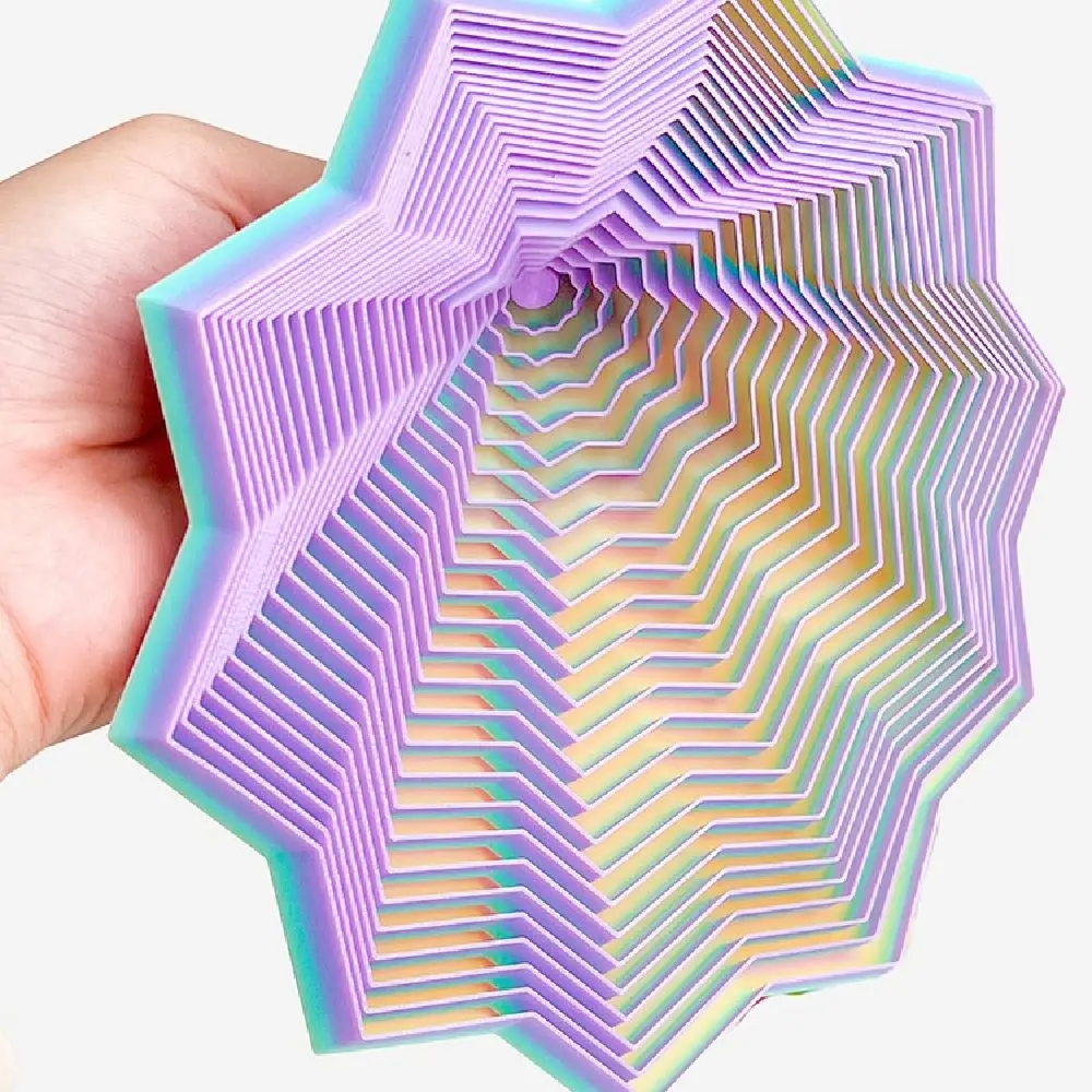 Impression 3D drôle, modèle d'étoile fractale, illusion visuelle élargie, spirales, créativité sensorielle, Relaxation, anxiété/adulte