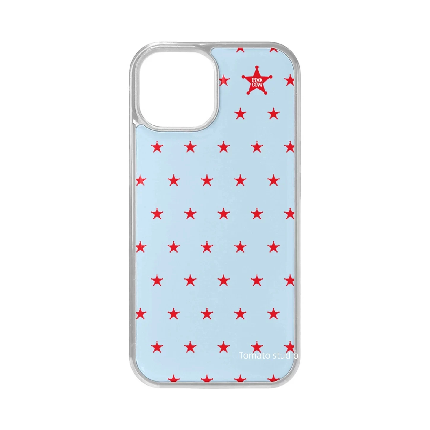 Milk Blue Vintage Pentagram Electroplated Drop Glue Phone Case For iPhone 18 17 16 15 14 13 12 11 Pro MAX Plus 17air Y2K Cover view 5