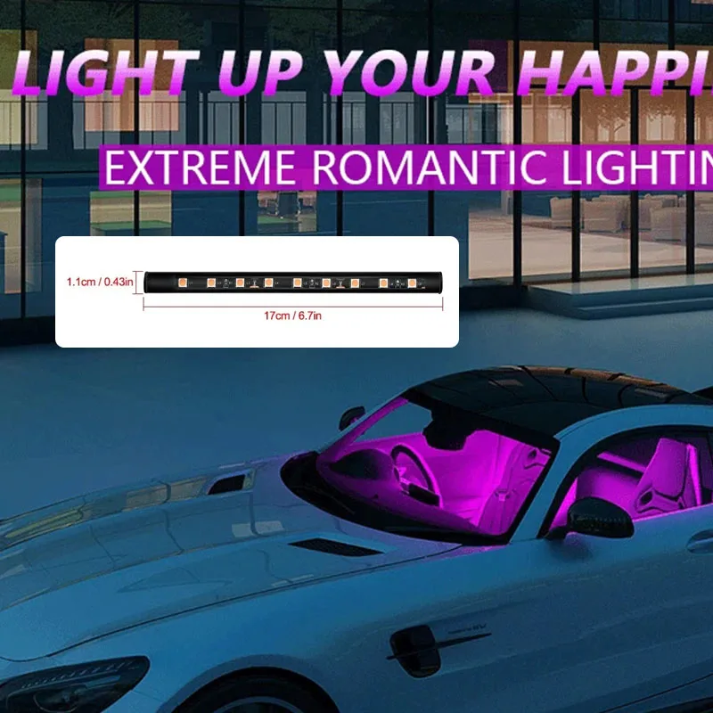 Car Neon Light Foot Light LED Interior Decoration Backlight Cigarette Lighter USB Atmosphere Lamp Vehicle Accessories