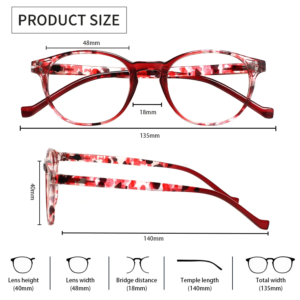 Clasaga Mode Leesbril Lente Scharnier Ronde Frame Mannen Vrouwen