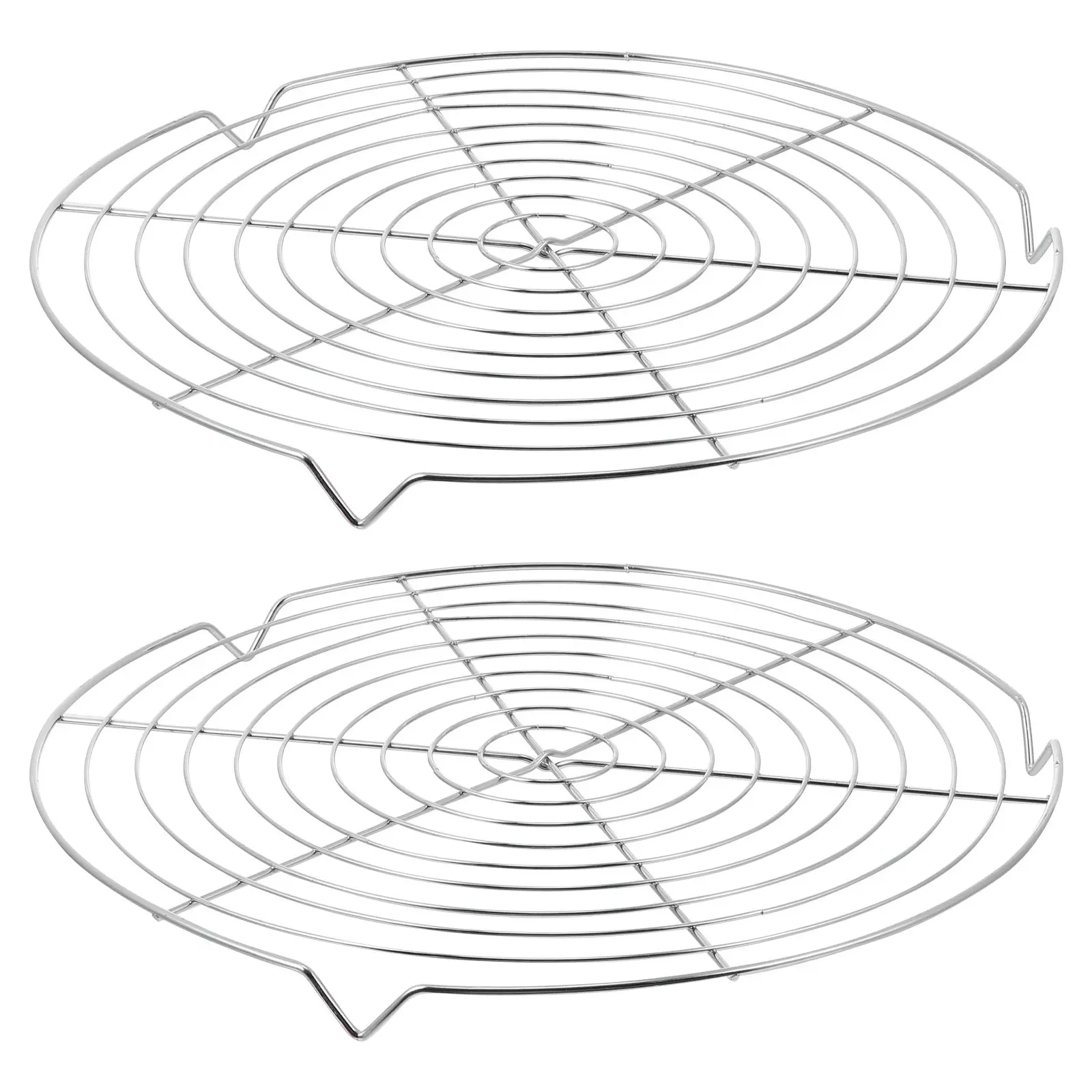 2Pcs Bakery Cooling Rack Stainless Steel Round Bread Cake Drying Rack Large Capacity Kitchen Baking Tools Baking Tools