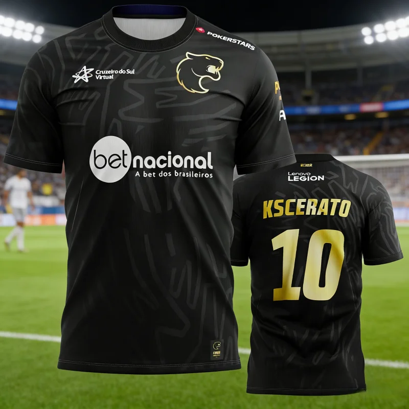 Uniforme del Equipo FURIA 2026 Future Is Black, Ropa Deportiva para Hombre, Camiseta Deportiva con Estampado KSCERATO Fallen, Ropa de Playa