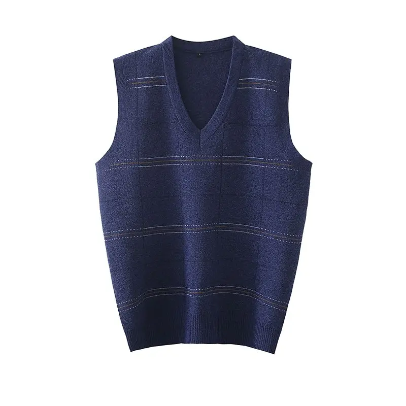 

New Spring Autumn Men's Square Vest Waistcoat Casual Wear V-neck Pullover Sweater Vest