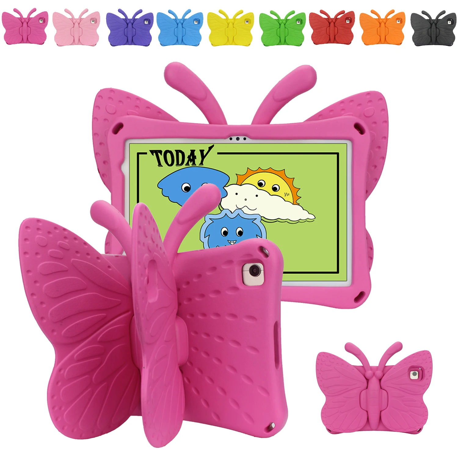 

Kids EVA Cartoon Butterfly Case For Lenovo Tab M10 plus 3rd Gen 125FU 128FU 10.6/X306F/X606F/K10 Shockproof Stand Tablet Cover