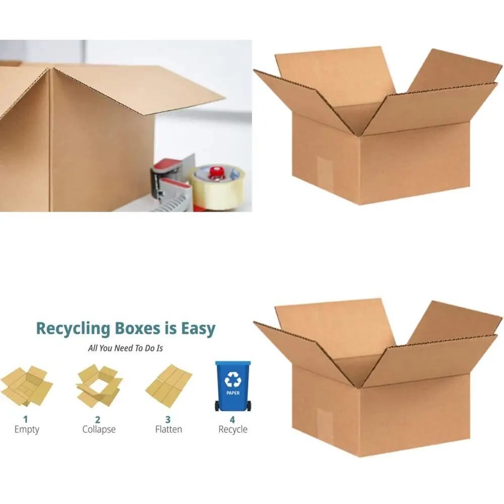 

Набор из 100 гофрокартонных коробок 8x8x4 дюйма для доставки, упаковки и переезда