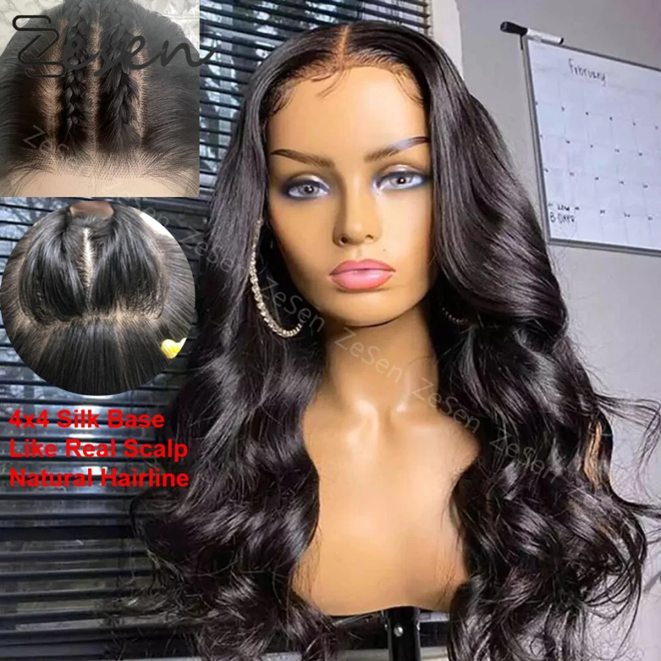 

Scalp Cap HD Lace Front Wig For Women Body Wave Silk Base Frontal Glueless Heat Resistant Hair Wear Daily Cosplay Party Wig