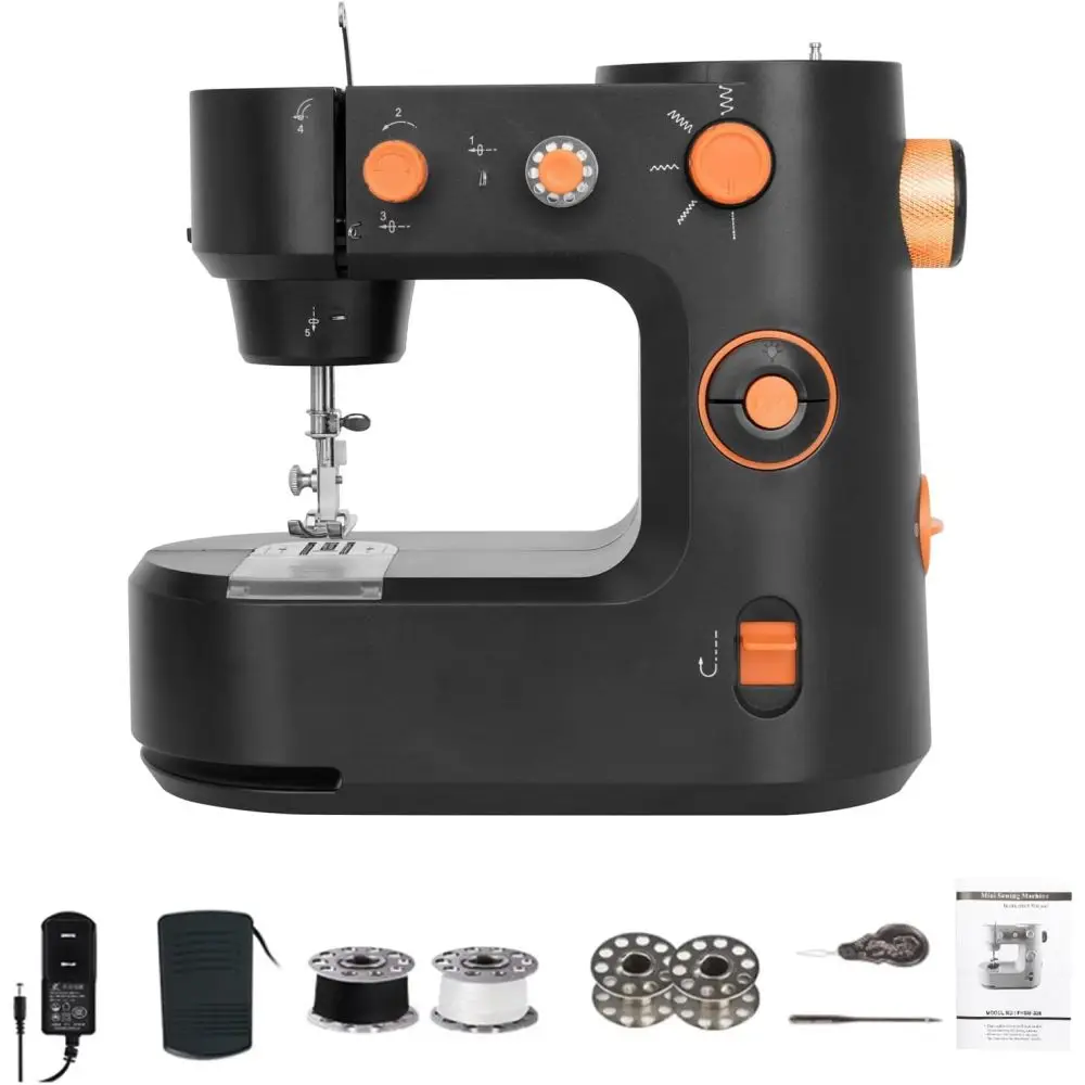 

Sewing Machines Mini, Portable Sewing Machine for Beginner with 12 Built-in Stitches and Reverse Sewing with Accessory Kit Pedal