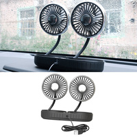 USB 5V Mini Car Dashboard Cooling Fan Dual Head 360° Adjustable Air Circulation Multi-angle 3 Speed Car Electric Fan Universal