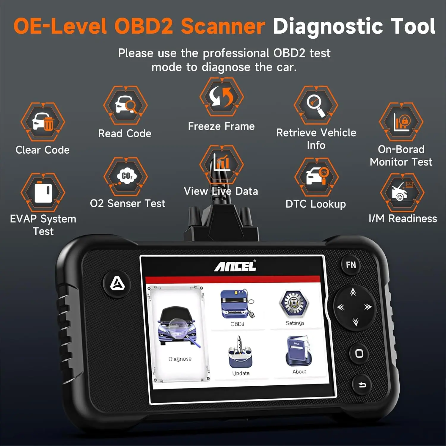 ANCEL FX3000 Elite OBDII Scanner Car Diagnostic Tools ABS SRS Engine TCM Diagnostic Tool Oil Reset Automotive Car OBD2 Scanner