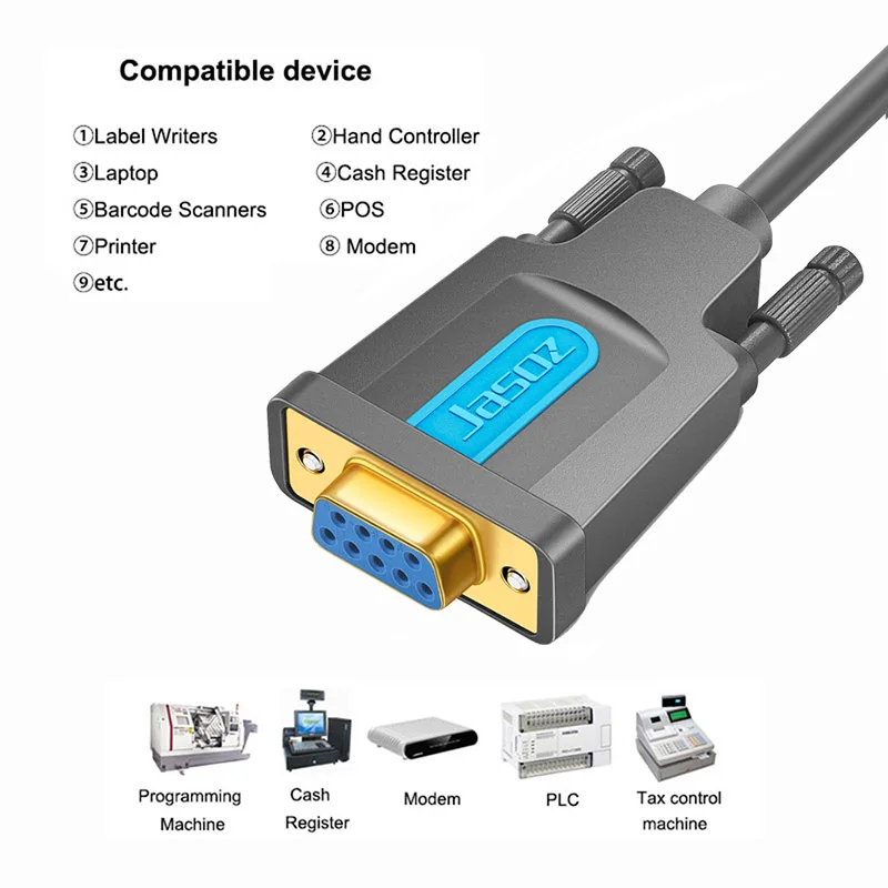 Jasoz USB to RS232 DB9 Serial Female Converter Adapter CableFor Windows 7 XP Cashier Register Modem USB RS232 COM