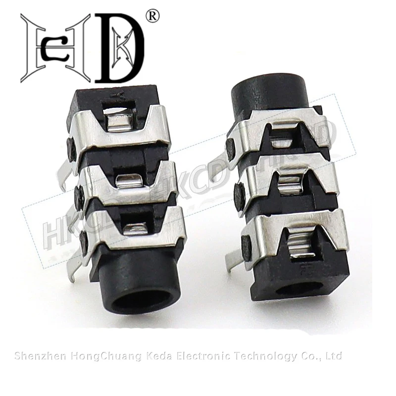 5pcs PJ-313 3.5mm 5 Pin Right Angle DIP Stereo Headphone Jack Through Hole Female Audio Socket for MP3 Player
