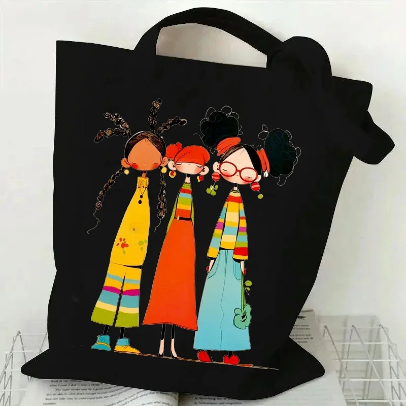 Borsa tote in tela ispirata al migliore amico. Design con citazione dell'amicizia carina. Borsa a tracolla in cotone riutilizzabile per ragazze e donne, uso quotidiano