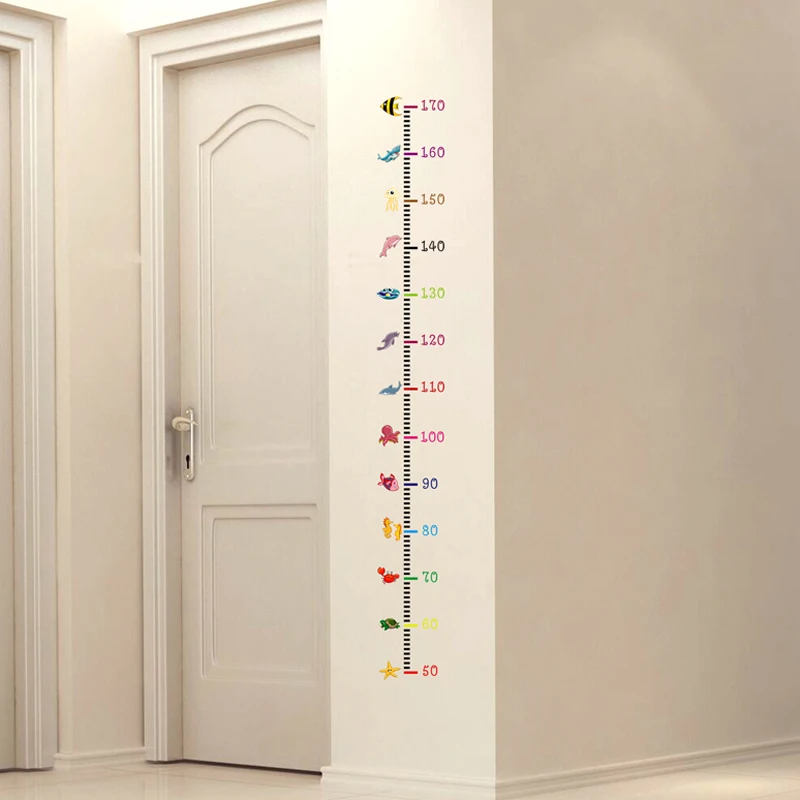 

Cartoon Seabed Animals Height Measure Wall Sticker Home Decor Simple Chart Ruler Decoration Mural For Kids Rooms Decals Wall Art