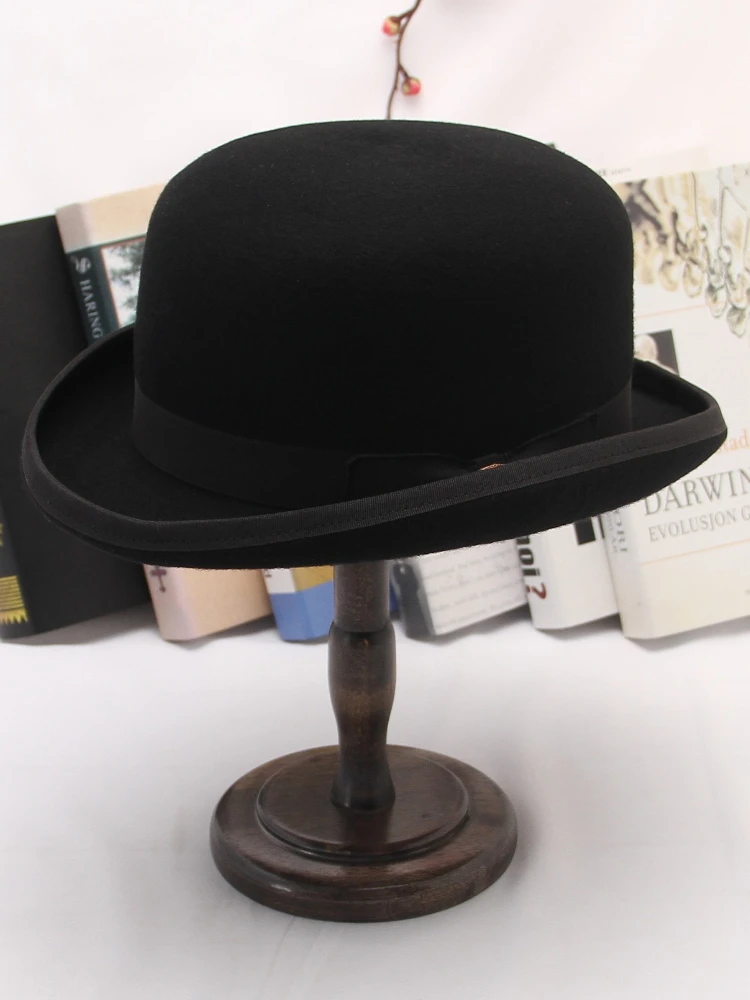 Designer Brand Autumn and Winter Hat Retro Men's Bowler Hat Woolen Top Hat Jazz Hats for Women Hot Selling