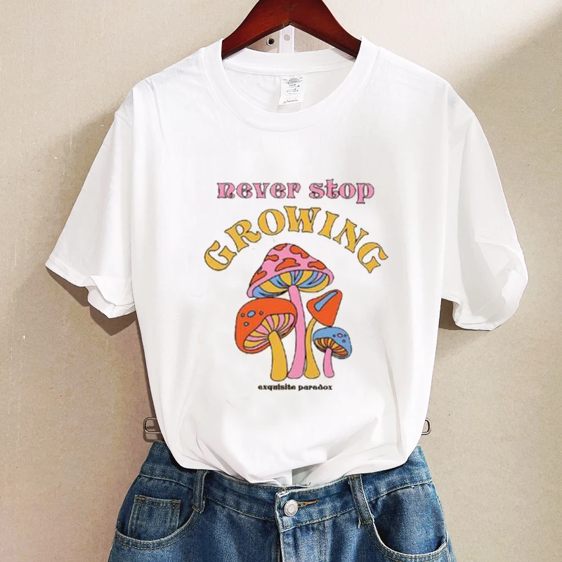 2022 Mushroom Women T shirt Harajuku Tops Tees Fashion Casual Summer Tshirt Funny Cartoon T-shirt Cute Anime Top Tee Female