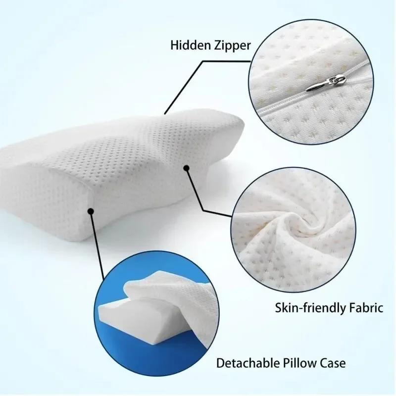 1 pc Memory Foam Bed Orthopedic Pillow Neck Protection Slow Rebound Memory Pillow Butterfly Shaped Health Cervical Neck