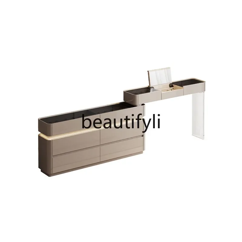 

C53 Dressing Table and Chest of Drawers Integrated New Light Luxury Makeup Table Bedroom Storage Bedside Cabinet