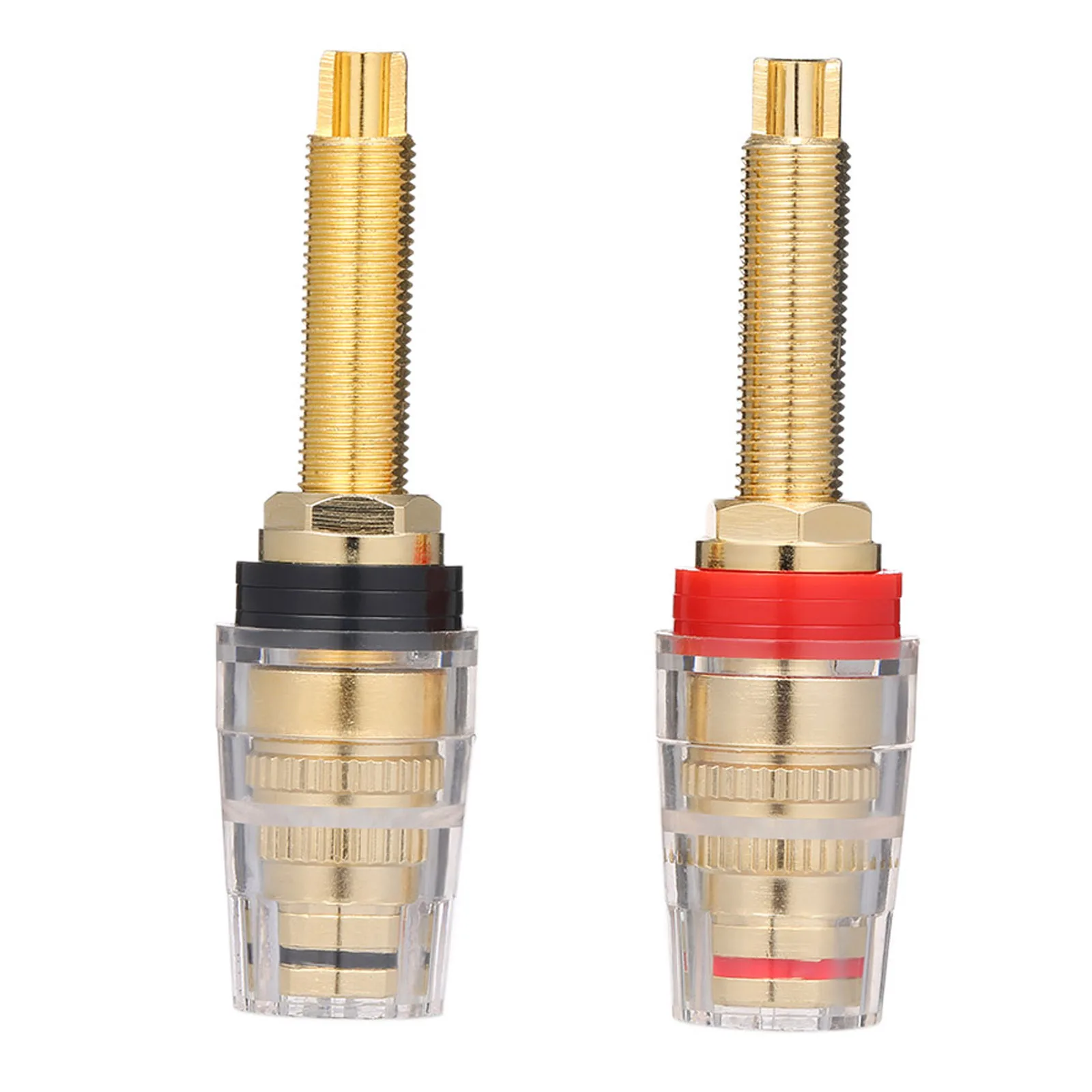 2pcs speaker DIY terminal connector binding post HIFI amplifier Pure cupper Gold-plated Banana socket junction Box