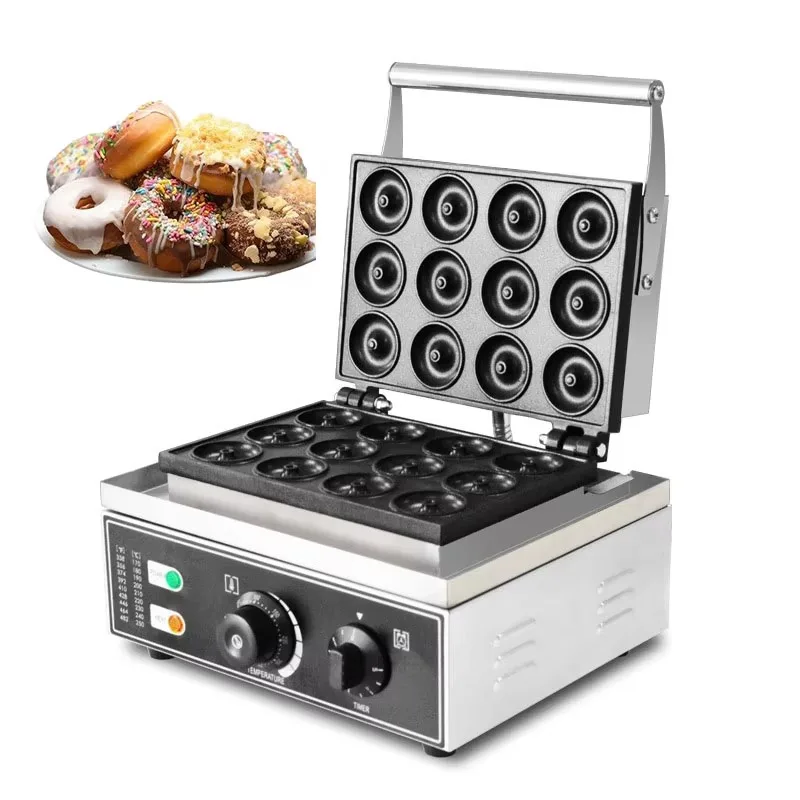 Professional Waffle Donut Machine Commercial 5/6/12Holes Nonstick Donut Maker 220V/110V Electric Waffle Donut Snack Baking Maker