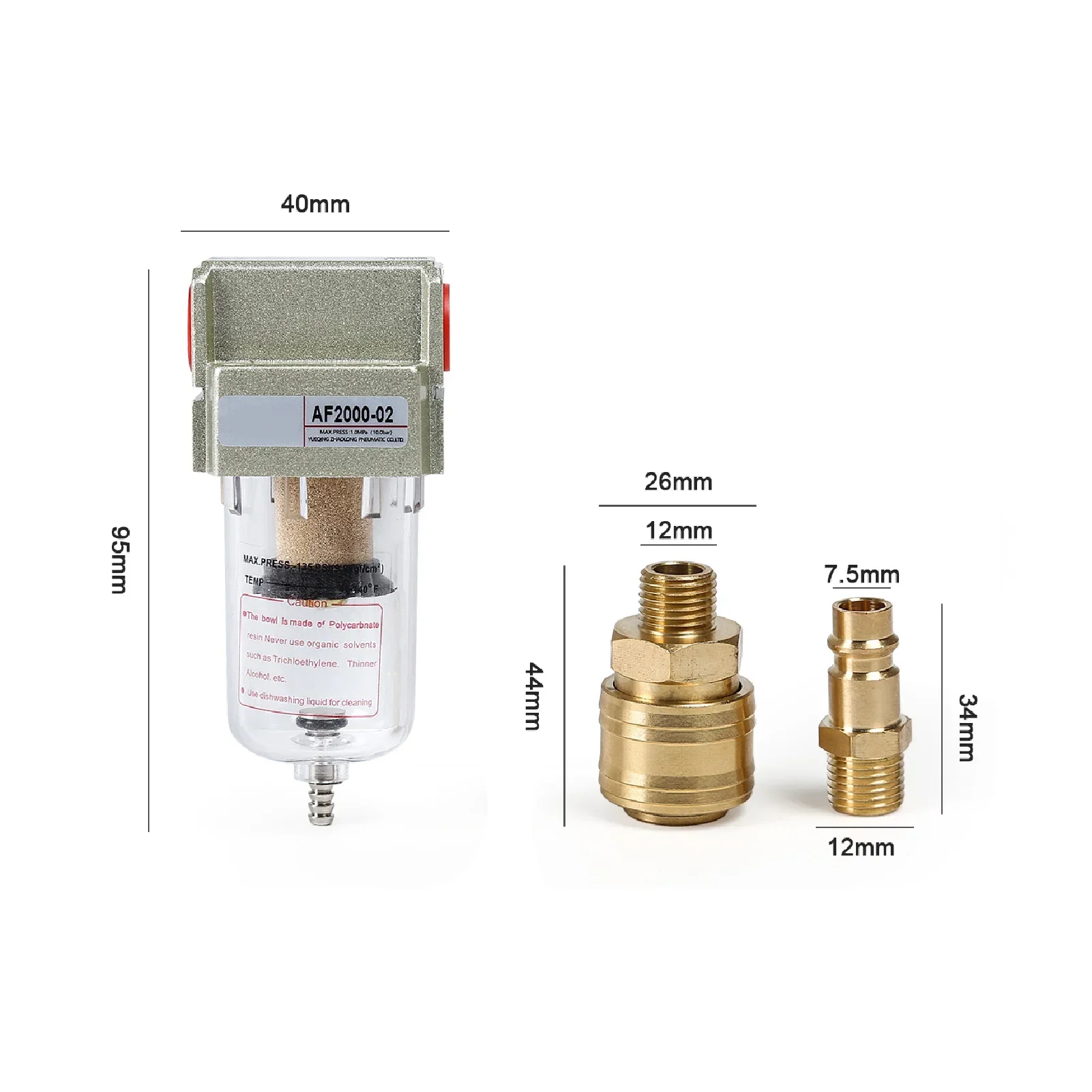 1set Compressed Air Filter Separator With Mounting Bracket For Construction Machinery Educational Laboratories Instrumentation