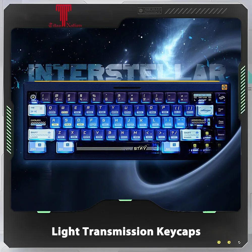 Titan Nation Interstellar Keycaps Light Transmission Mechanical Keyboard Keycap Set Transparent Pc Gaming Accessories Gift