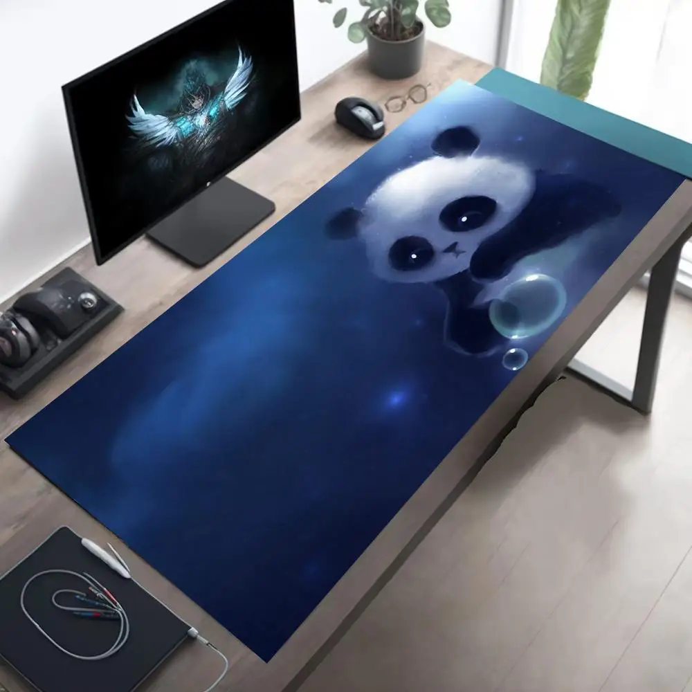 

Cute panda animation mouse pad, black and white rubber, anti-slip and washable computer game accessory