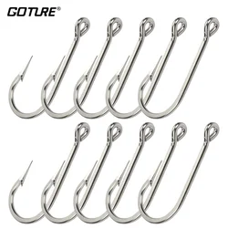 Goture 10 pezzi ami da pesca in acciaio inossidabile ami da pesca in acqua salata ami da pesca in mare pesce gatto taglia #6 -#12 attrezzatura per attrezzatura
