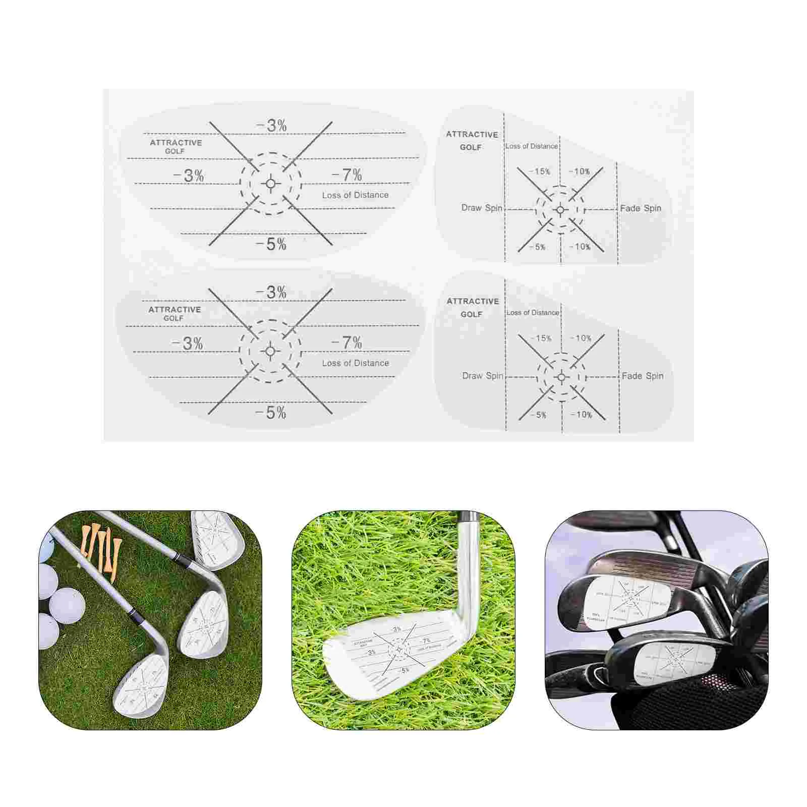 10 Sheets Golf Club Stickers Sports Tool Tape Athletic Swing Training Equipment Impact Labels Putter