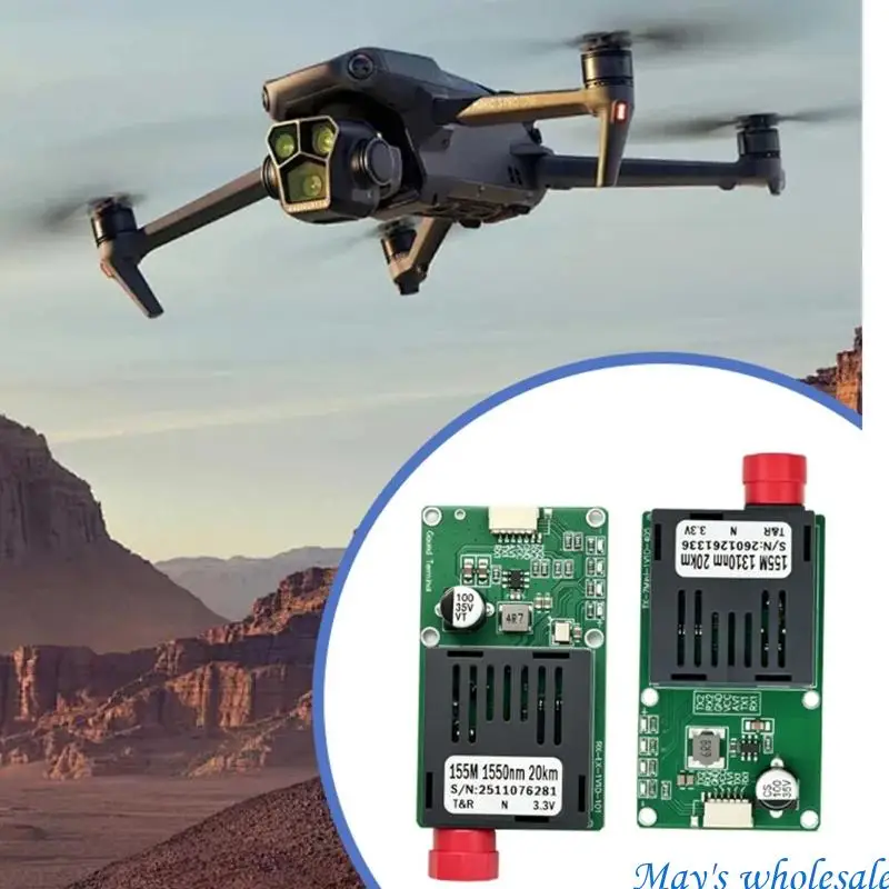 Opticals Transceiver Set With Fiber Cable For FPV And ROVs Supports 20Km To 100Km Transmission Option 5.5-26V 448A