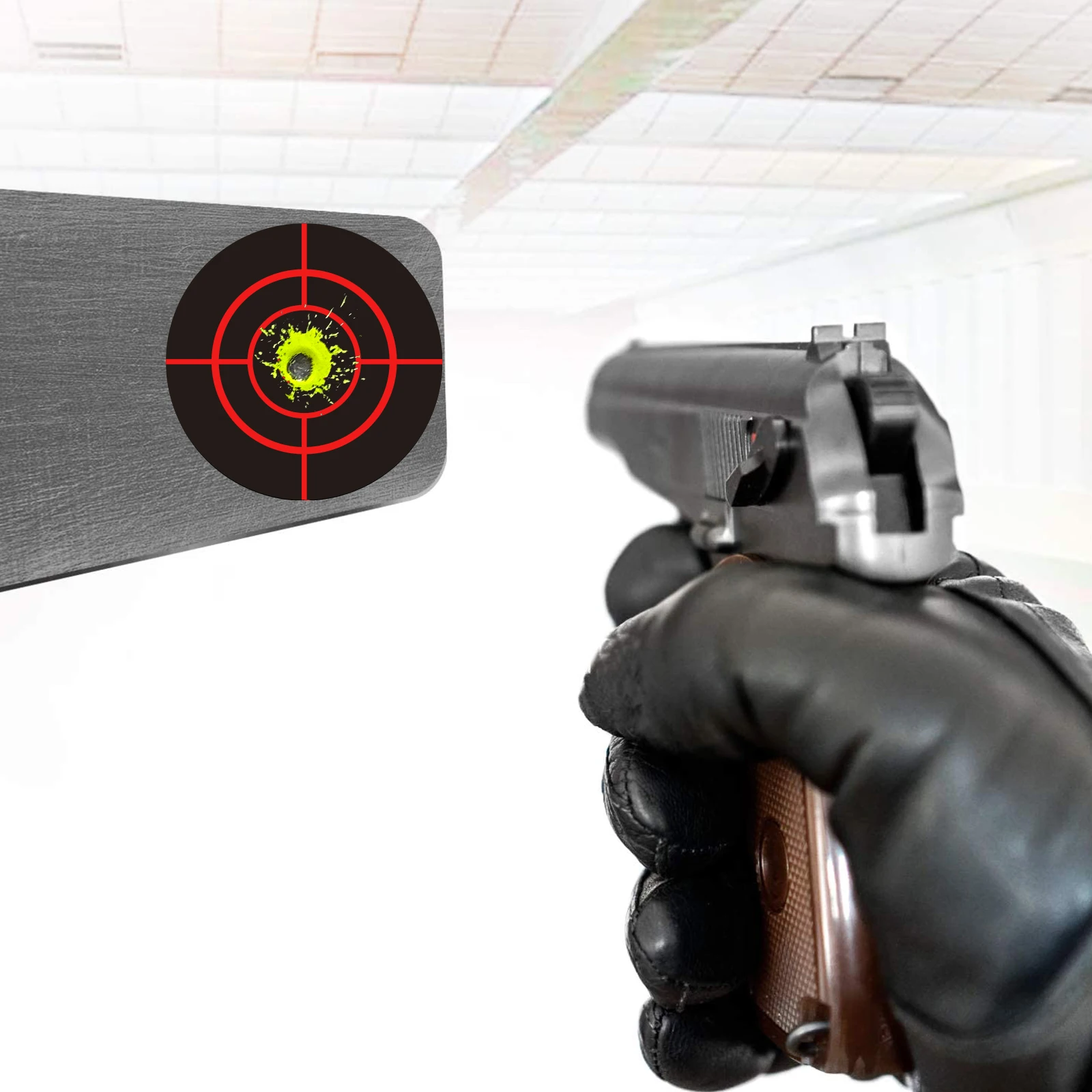 100Pcs 3inch Red Circle Target Stickers for Shooting Practice, Splatter Target Stickers, Shooting Target Training Supplies Stickers, Fluorescent Color Labels (Can Be Used for Real Gun Practice and Airgun Practice)
