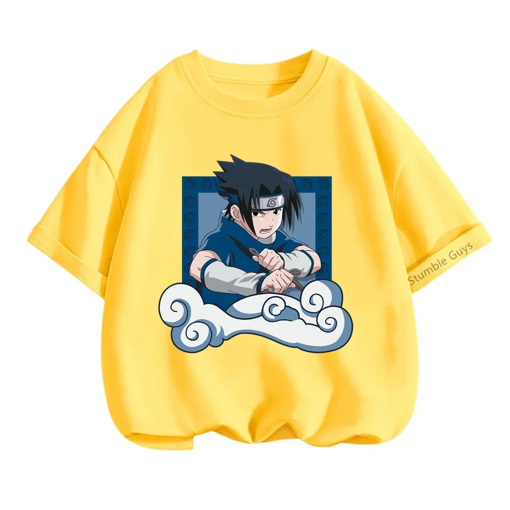 Kids Fashion Sasuke T-shirt Narutos Clothes Boy Girl Yuzhi Bo Sasuke Cartoon Children's Clothing Casual Sonic Graphic Tshirt