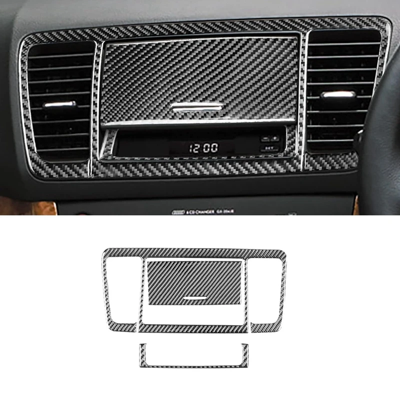 Carbon Fiber For Subaru Legacy/Outback 2005-2009 Center Console Navigator Panel Air Vent Trim Cover Interior Accessories