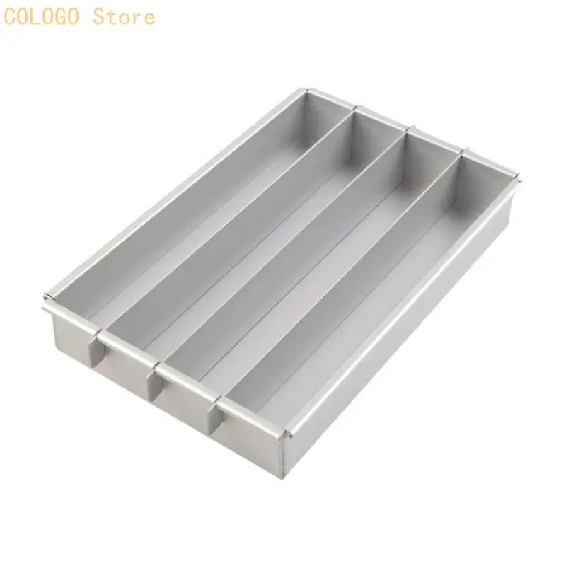 Premium Battenberg Cake Molds With 3 Dividers Aluminum Detachable Nonstick Cake Pan Tray For Even Heat Distribution D0LD