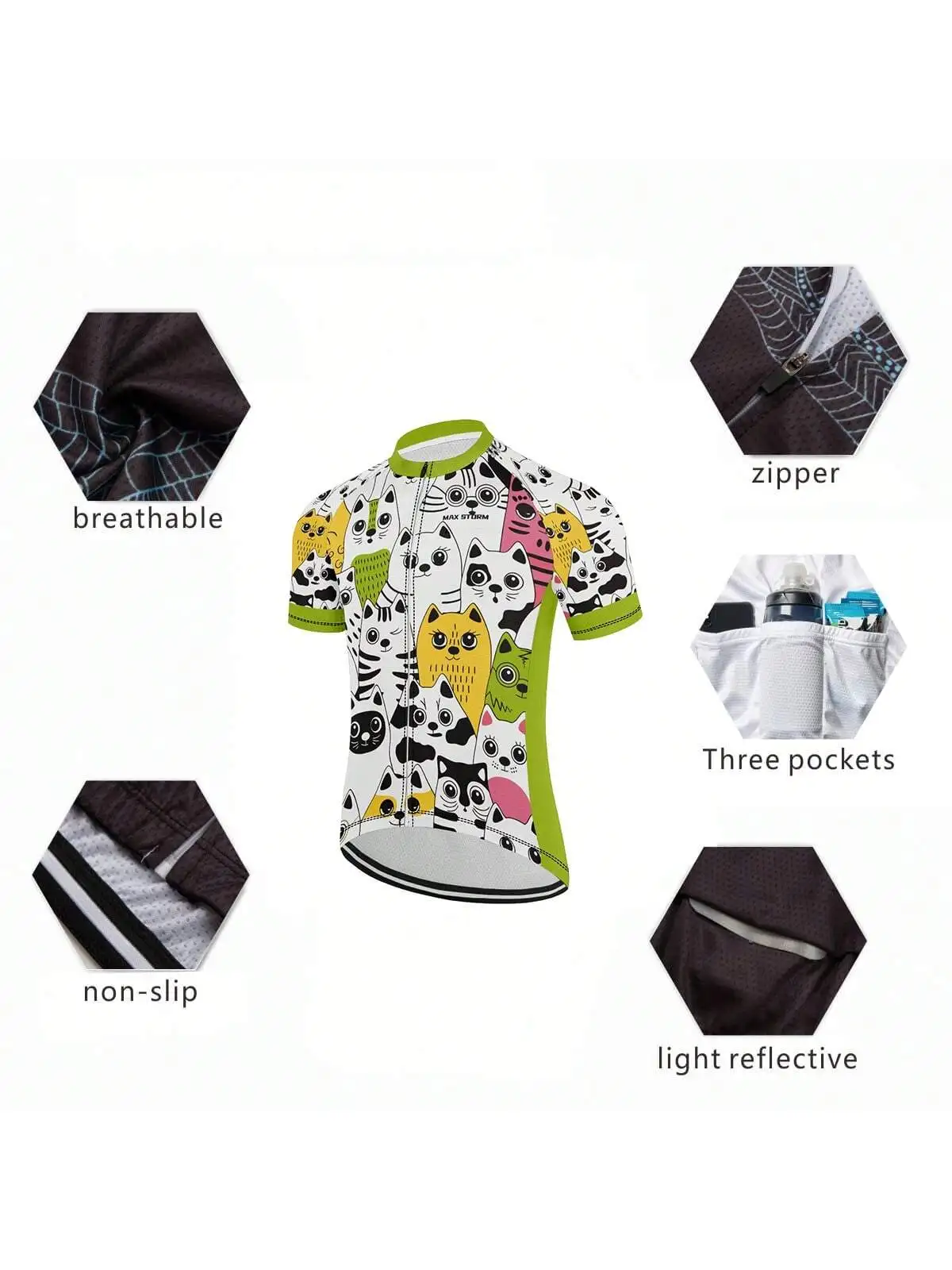 A Summer Cartoon Graphic Short-Sleeved Men\'s Cycling Jersey